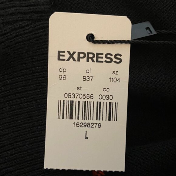 Express Long Sleeve Top w Diamond Print Detail Size Large NWT - Picture 7 of 8